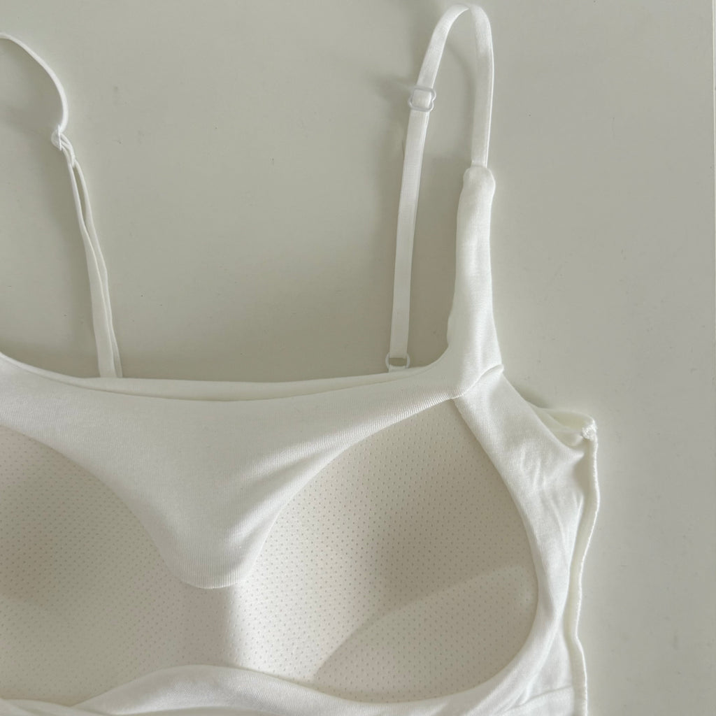 Tencel Thin Long Sleeve Shirt + Top Bra 冰丝微透斜肩罩衫+背心套 （JUL2502）