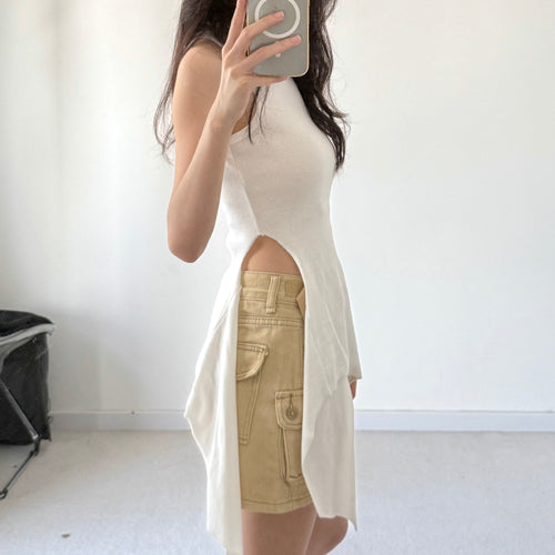 AU25112 不规则绑带吊带背心 Tie Strap Cami Top
