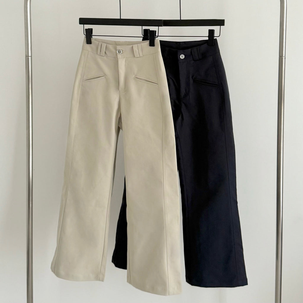 AUG25144 低调质感高腰直筒休闲裤 High-Waisted Straight Leg Casual Pants