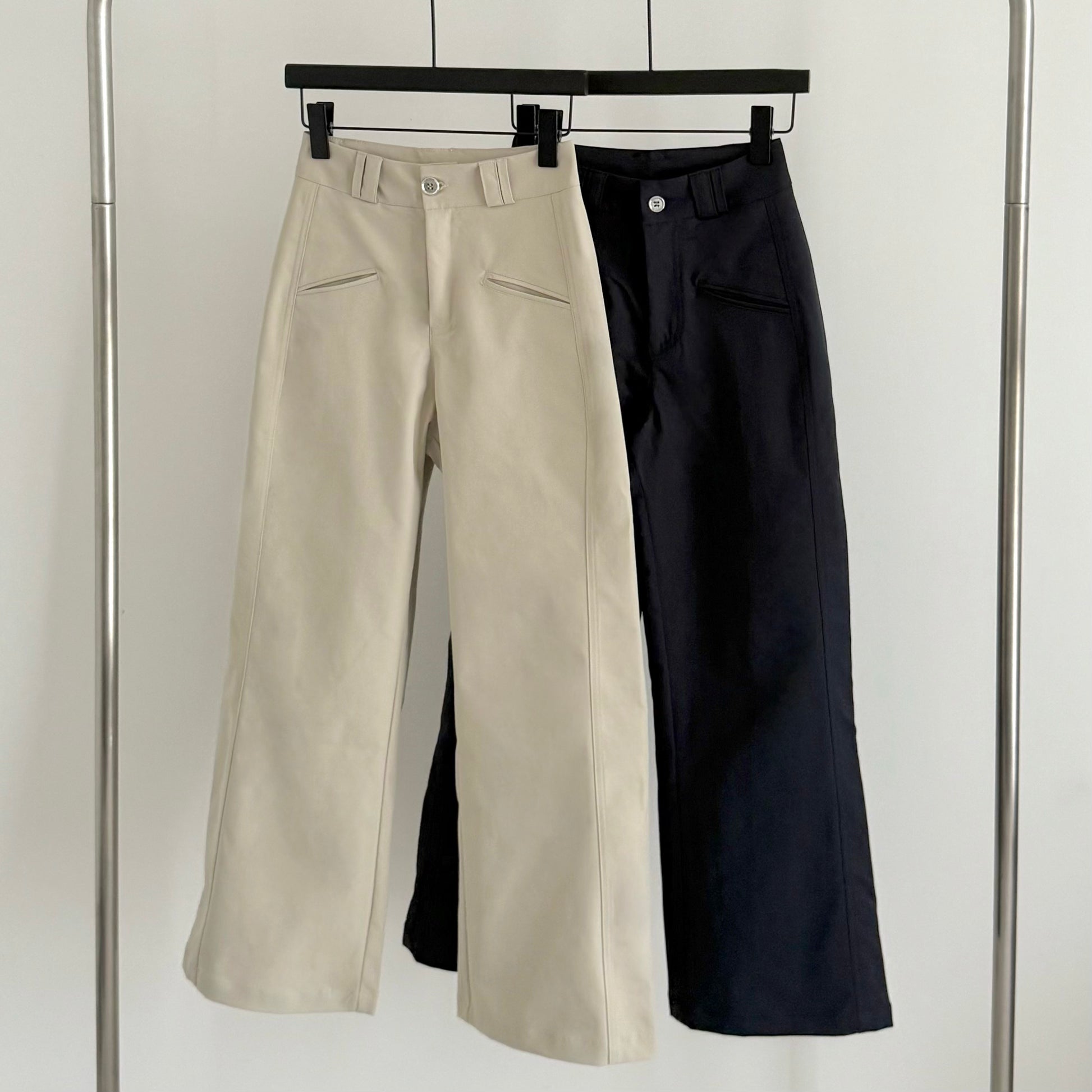 AUG25144 低调质感高腰直筒休闲裤 High-Waisted Straight Leg Casual Pants