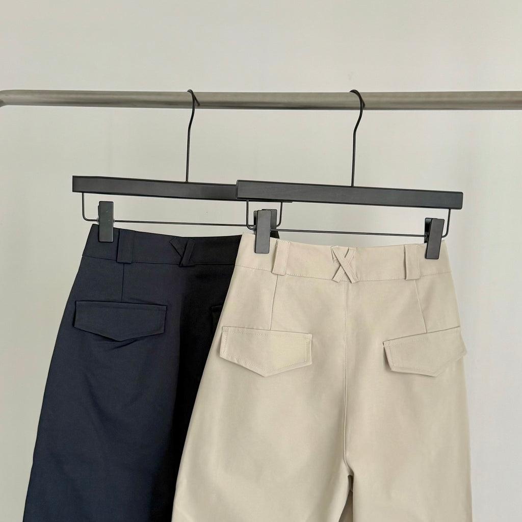 AUG25144 低调质感高腰直筒休闲裤 High-Waisted Straight Leg Casual Pants