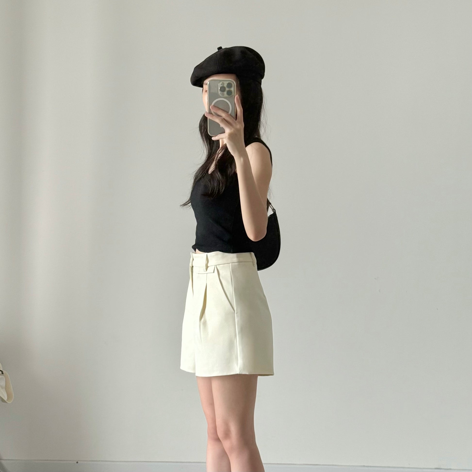 AUG25141 A字腰带西装短裤 A-Line Belted Suit Shorts