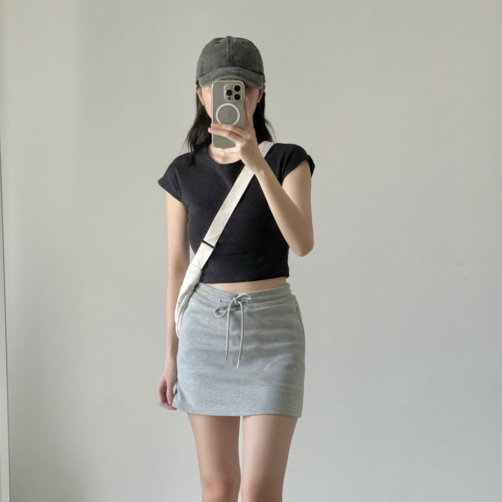 AUG25132 抽绳休闲运动短裙女 Drawstring Casual Sport Skirt Women