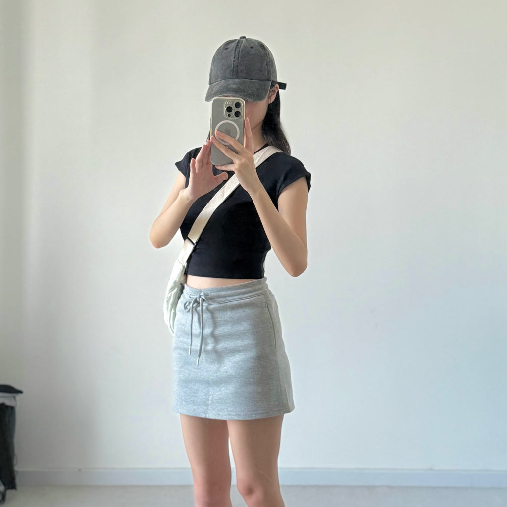 AUG25132 抽绳休闲运动短裙女 Drawstring Casual Sport Skirt Women