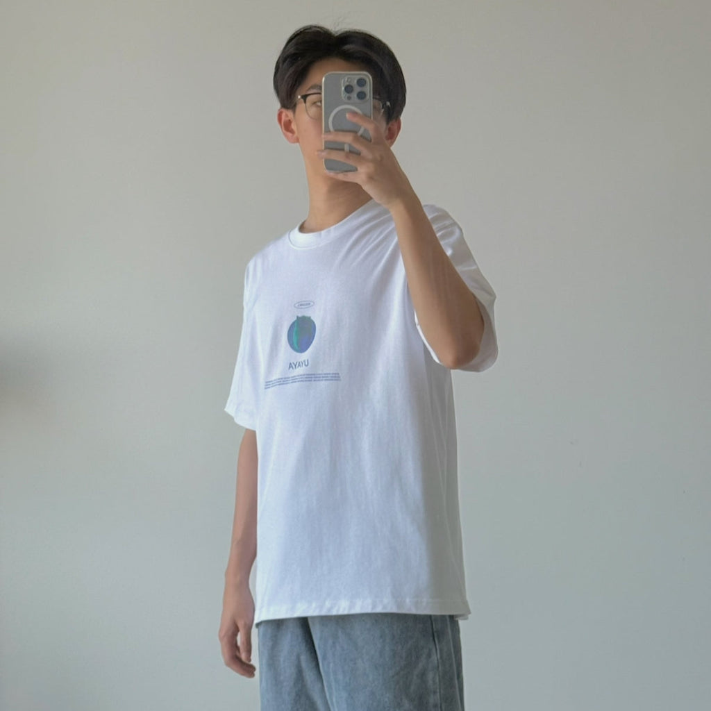 WIWIWI Blue Cat | Unisex | Oversized Tee（Ready Stock）