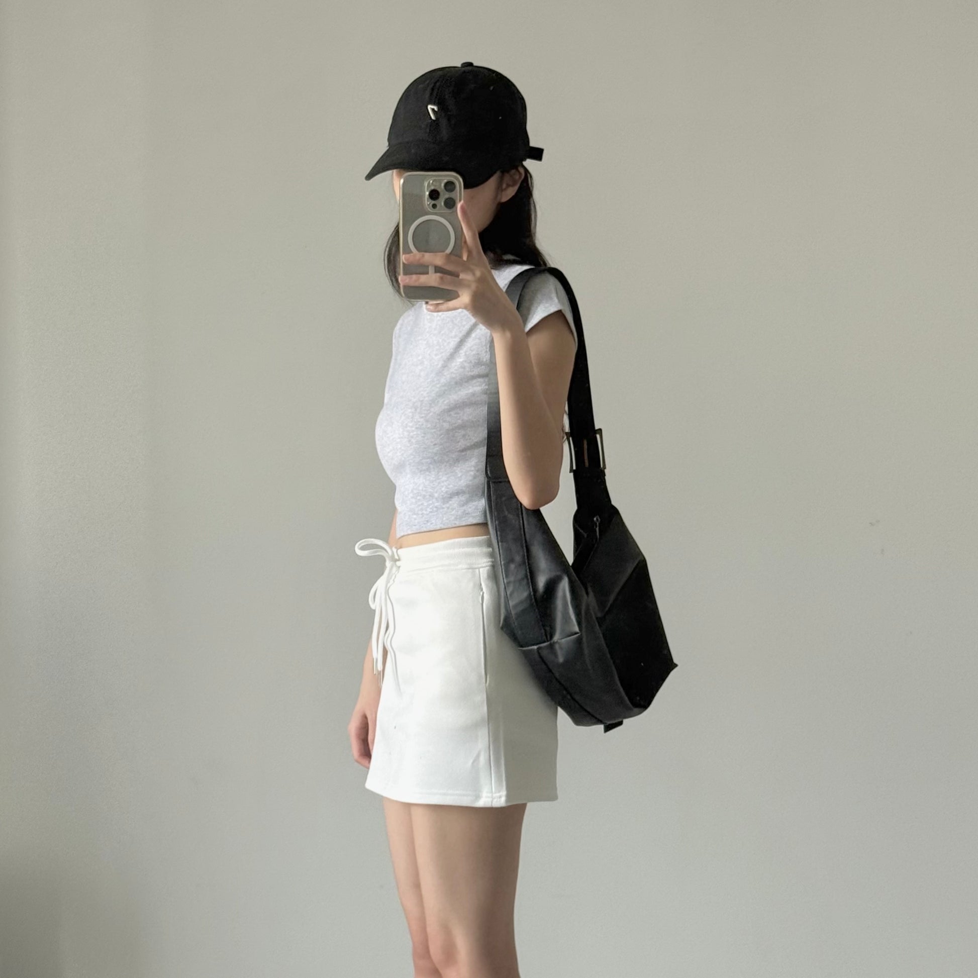 AUG25132 抽绳休闲运动短裙女 Drawstring Casual Sport Skirt Women