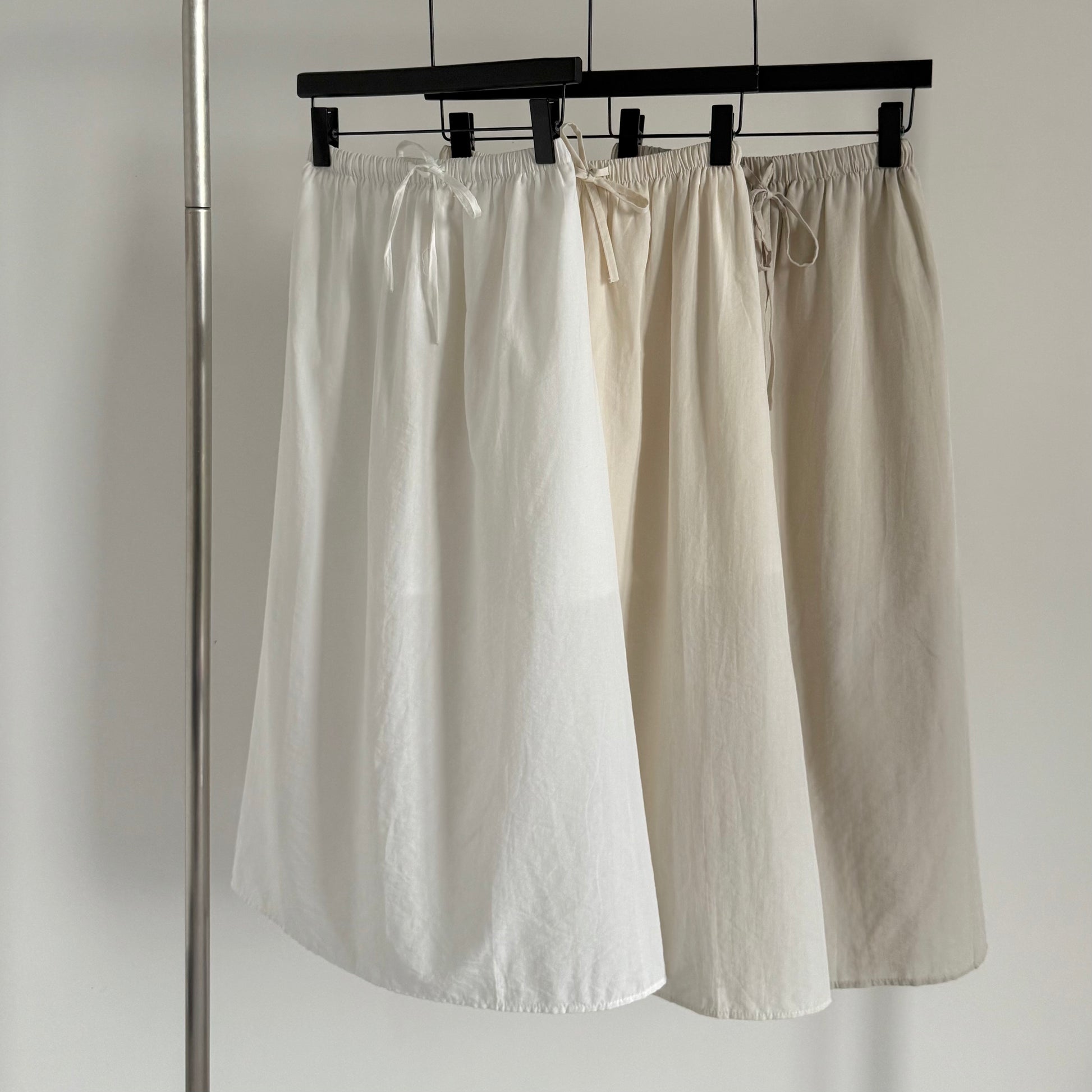 AUG25133 棉麻抽绳质感半身裙 Comfy Cotton Linen Skirt