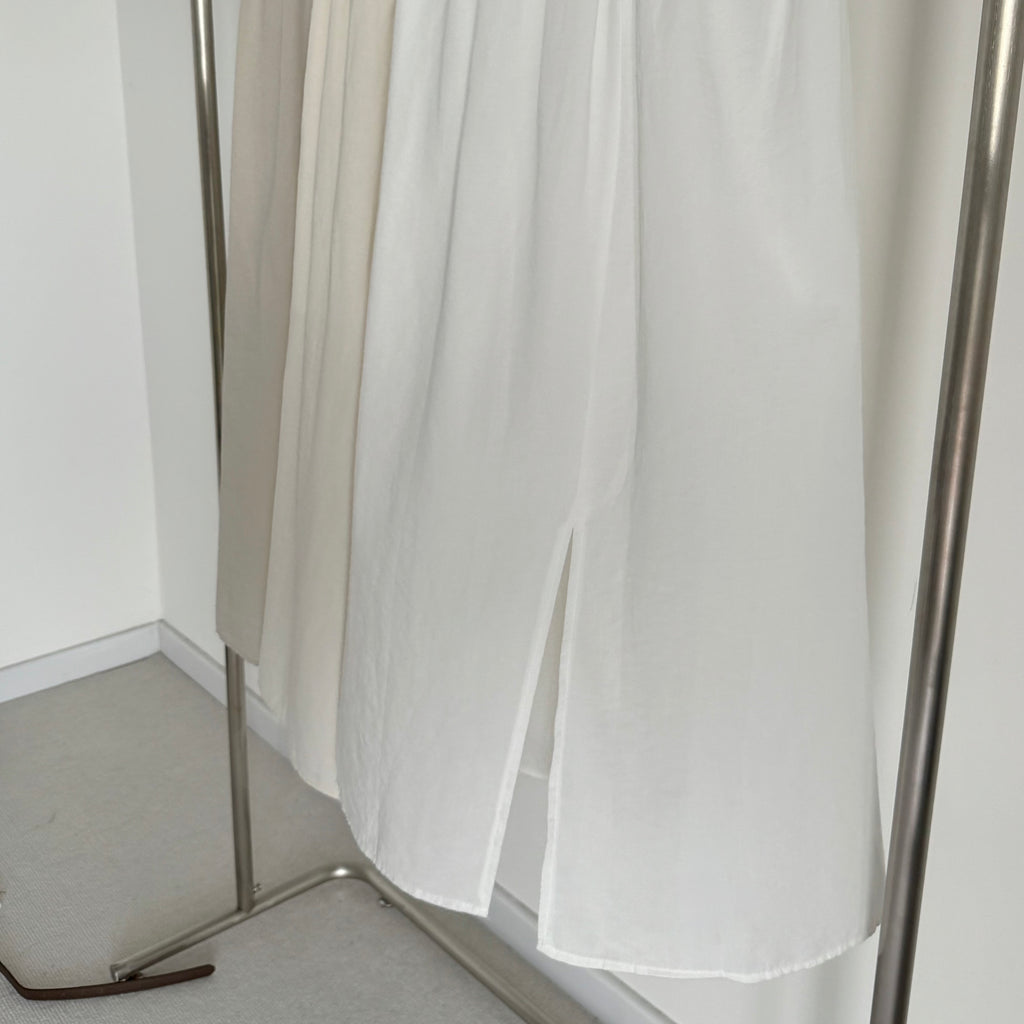 AUG25133 棉麻抽绳质感半身裙 Comfy Cotton Linen Skirt