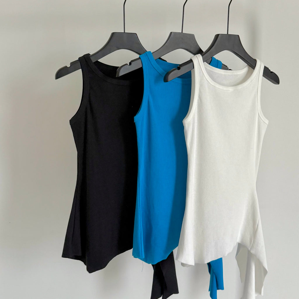 AU25112 不规则绑带吊带背心 Tie Strap Cami Top