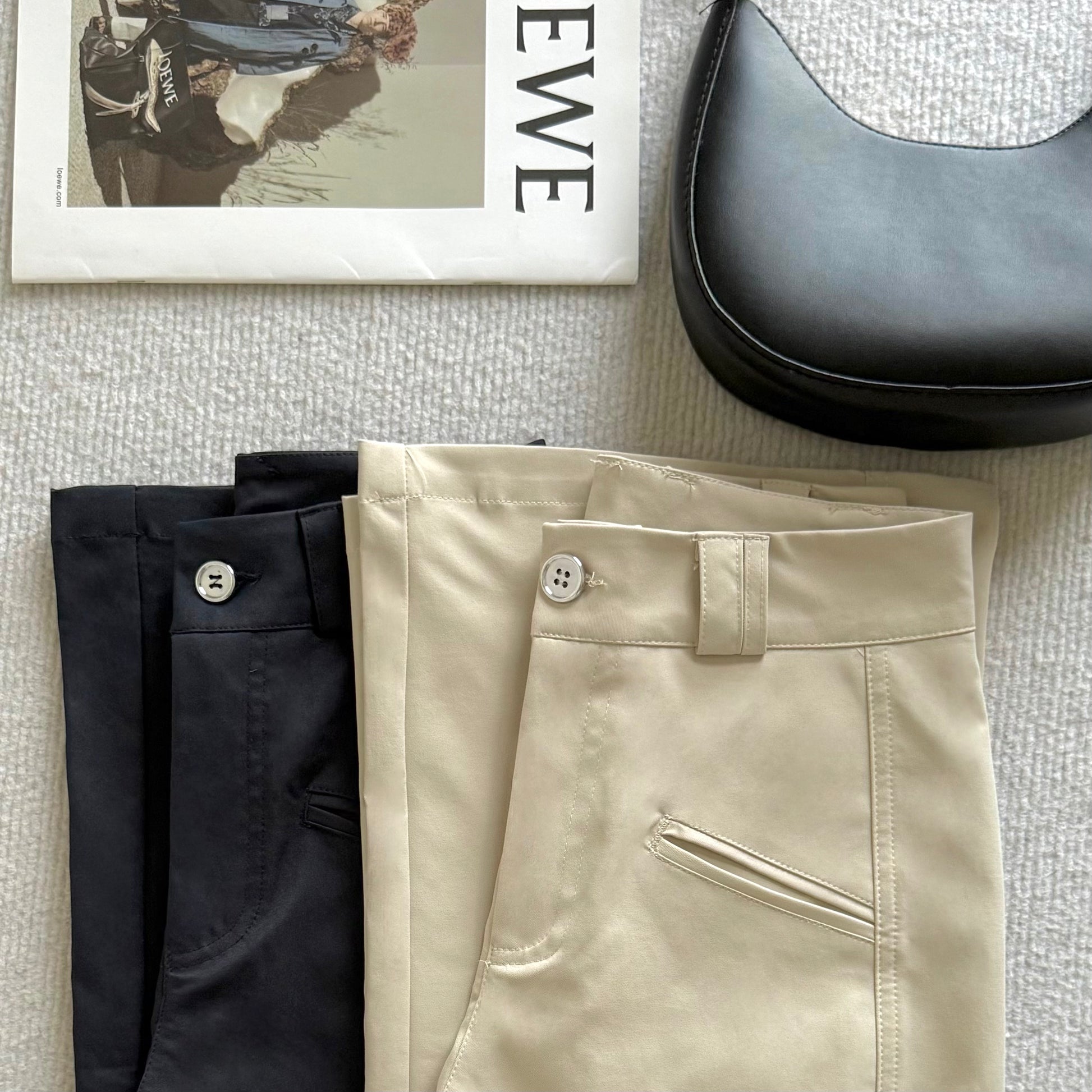 AUG25144 低调质感高腰直筒休闲裤 High-Waisted Straight Leg Casual Pants