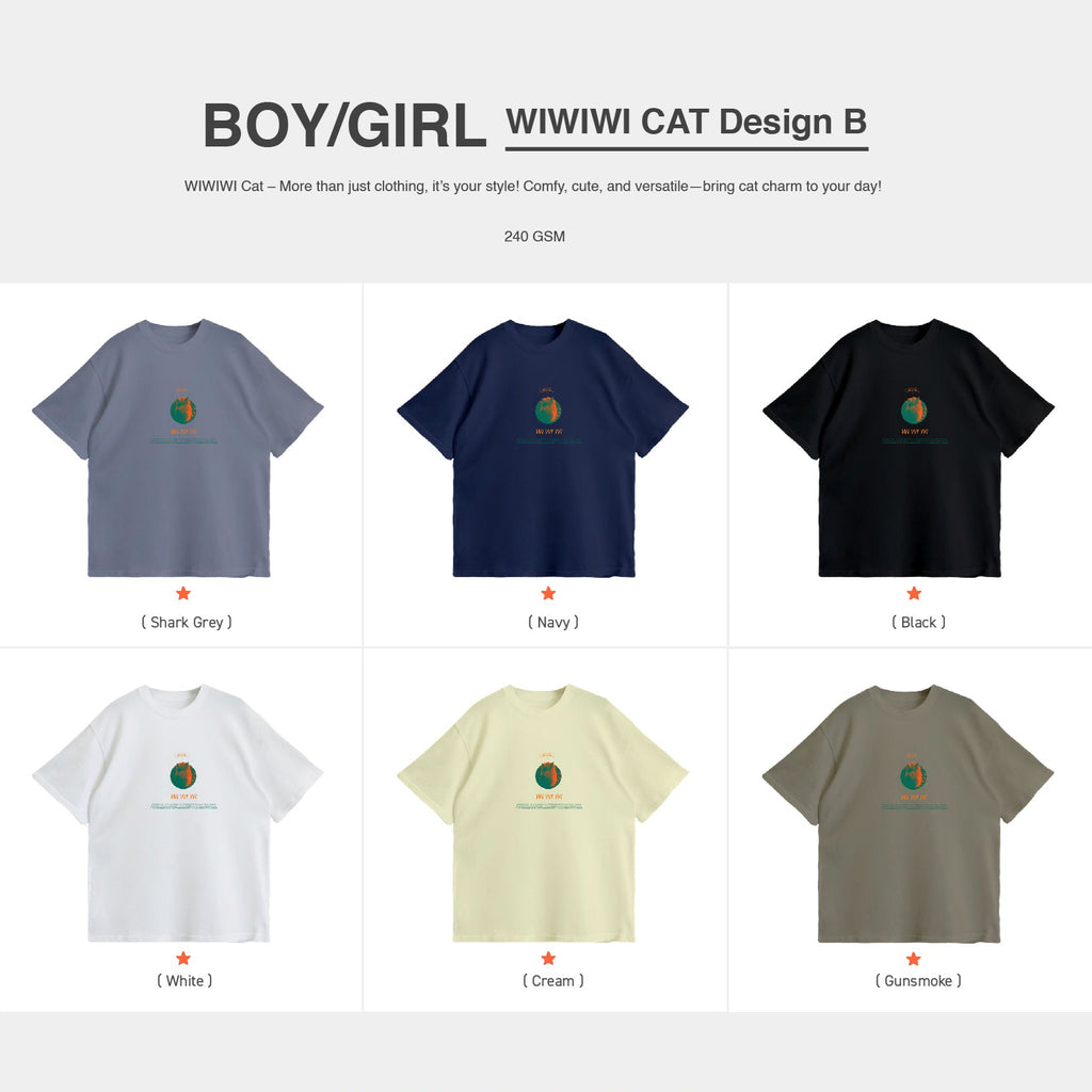 WIWIWI Orange Cat | Unisex | Oversized Tee（Ready Stock）
