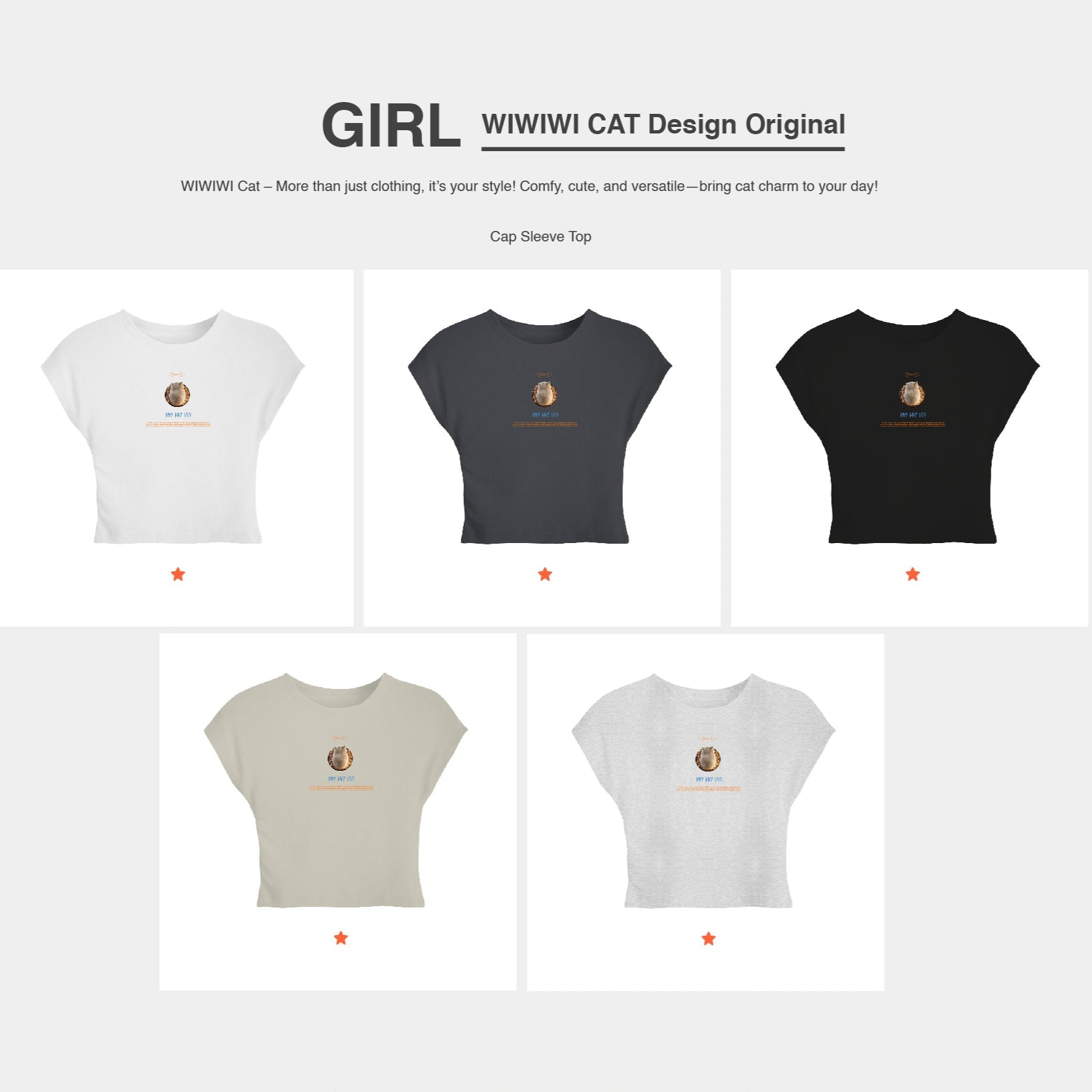 WIWIWI Original Cat | Girl Top（Ready Stock）