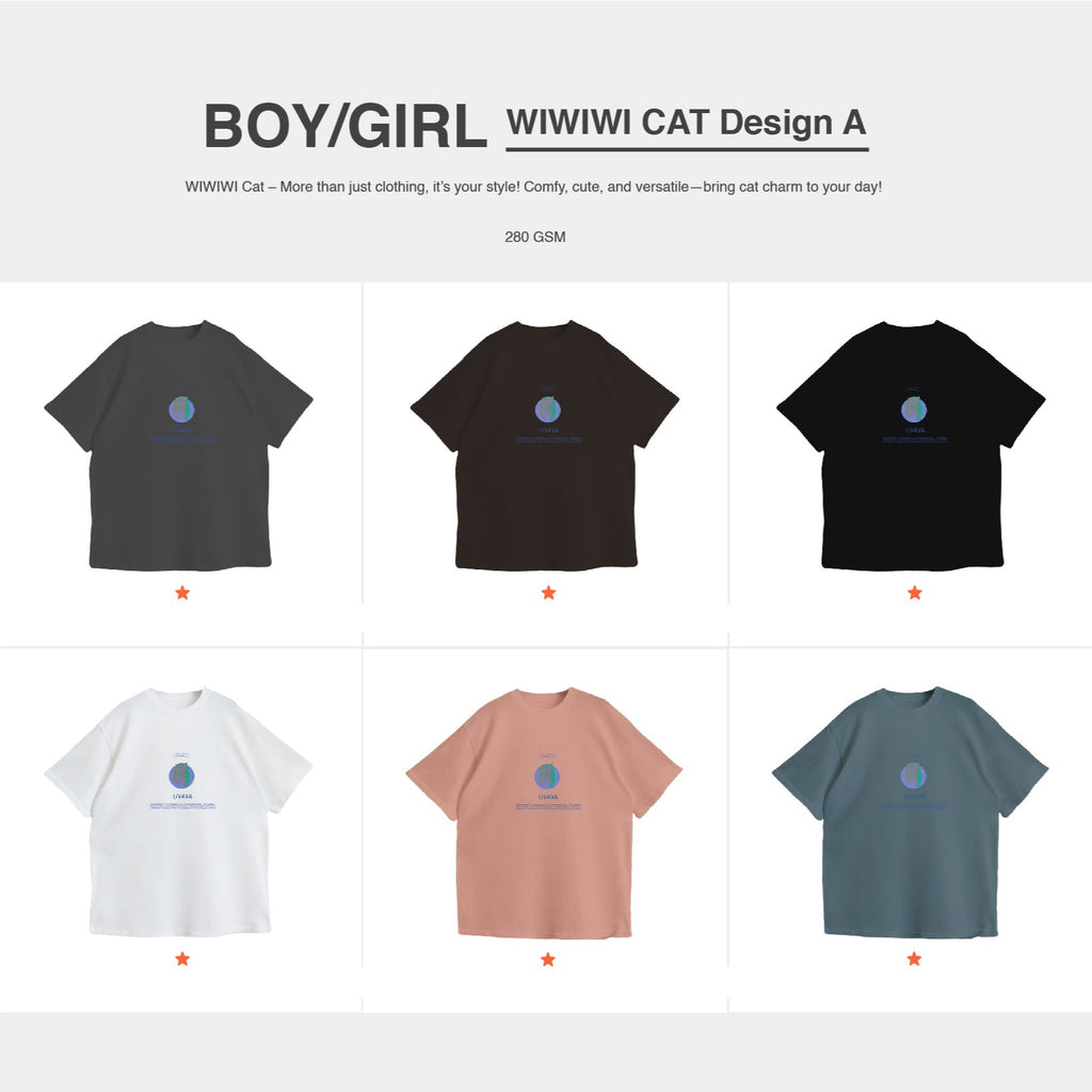 WIWIWI Blue Cat | Unisex | Oversized Tee（Ready Stock）
