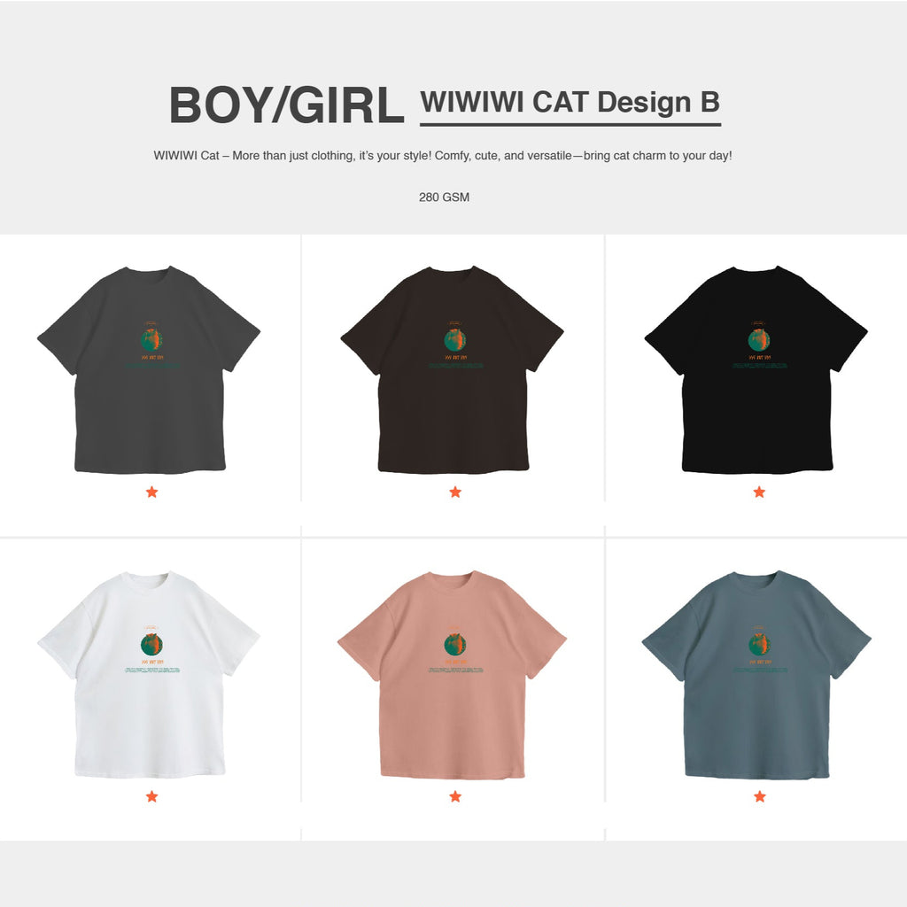 WIWIWI Orange Cat | Unisex | Oversized Tee（Ready Stock）