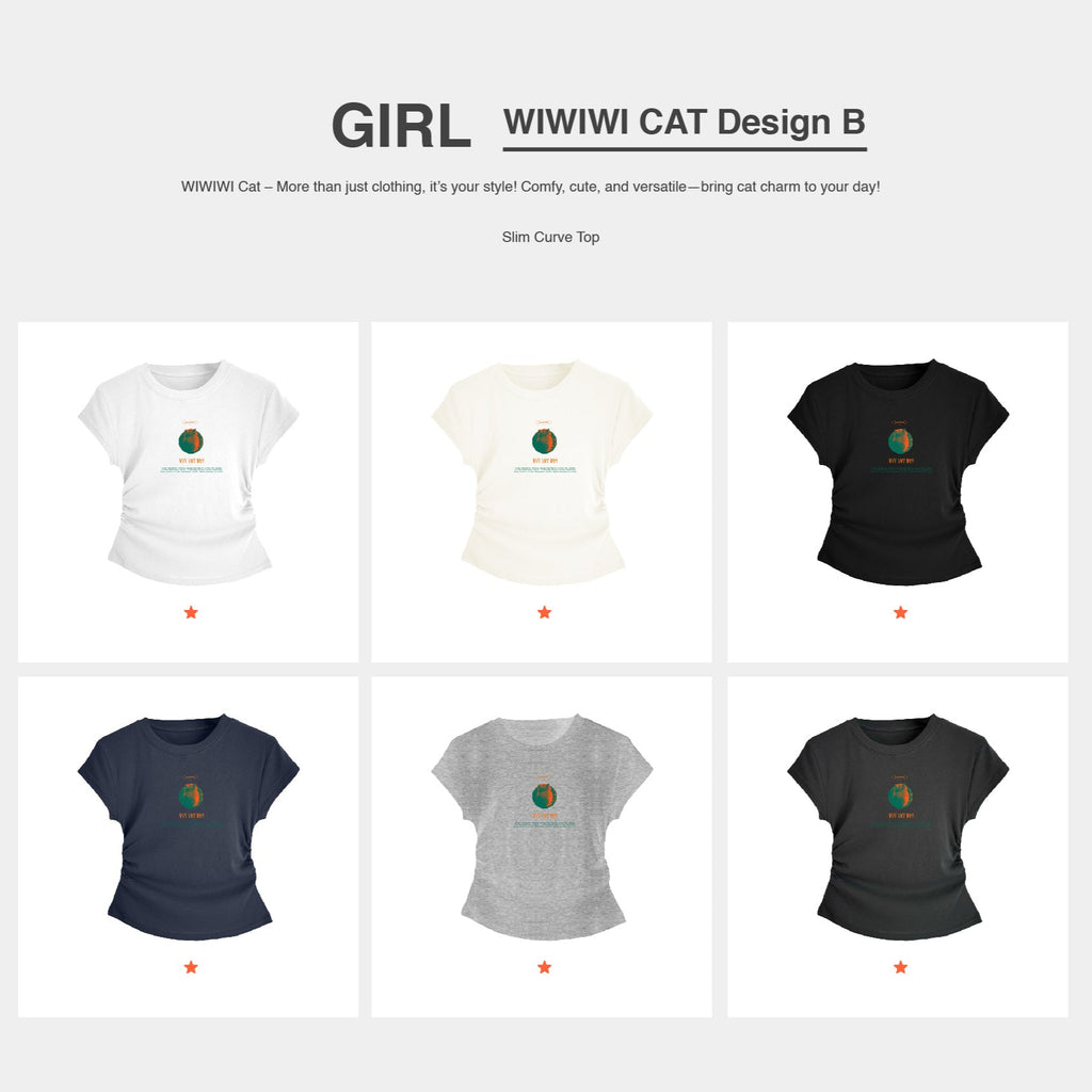 WIWIWI ORANGE Cat |  Girl Top（Ready Stock）