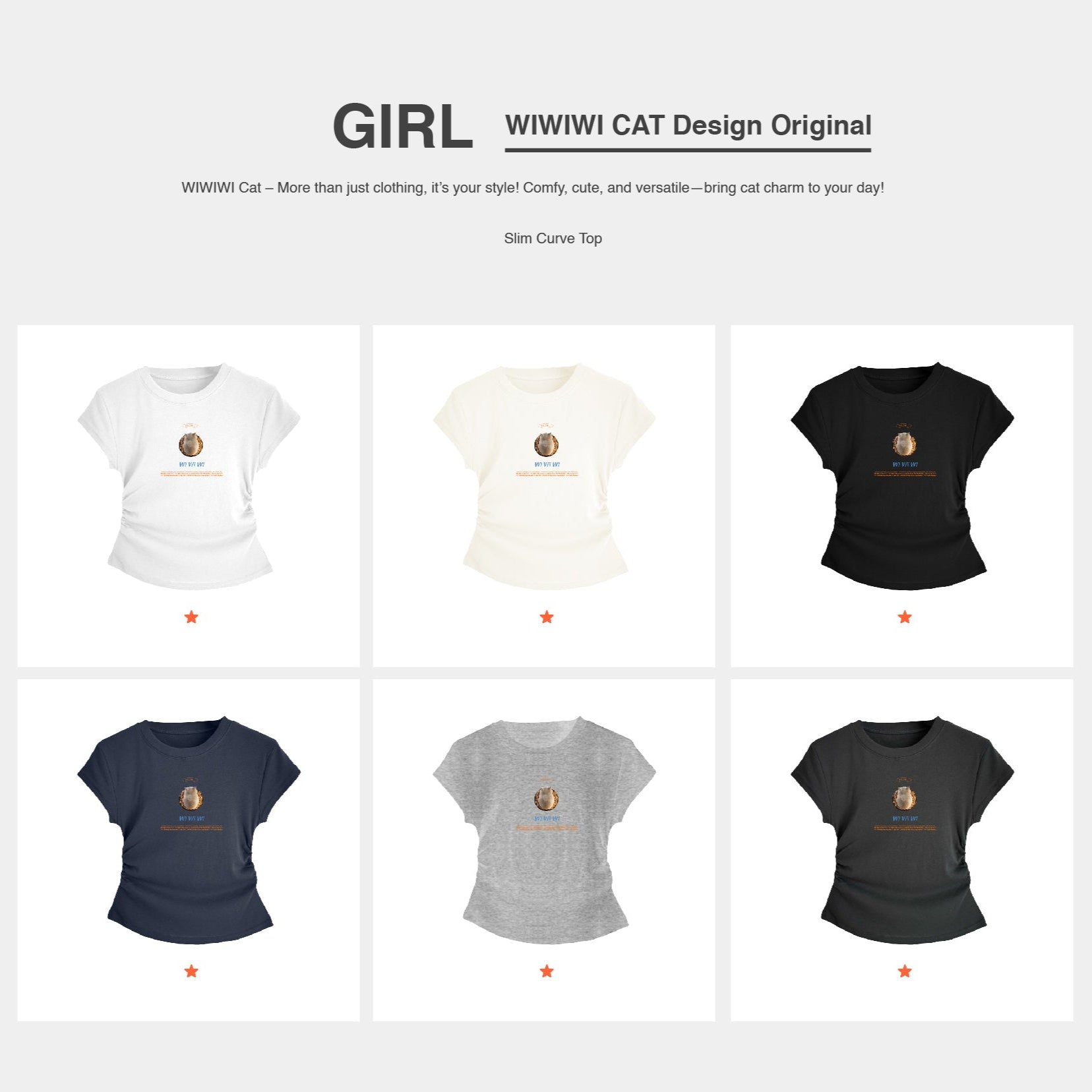 WIWIWI Original Cat | Girl Top（Ready Stock）